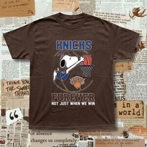 Brown Snoopy Knicks Forever Not Just When We Win Tee With Graphic Of Snoopy